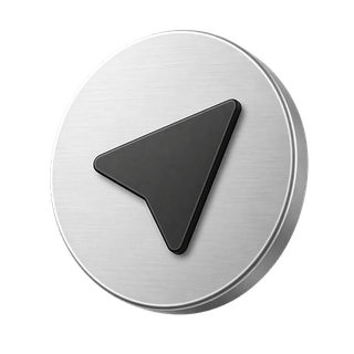 Decorative 3D arrow icon for sending, displayed on the contact us page